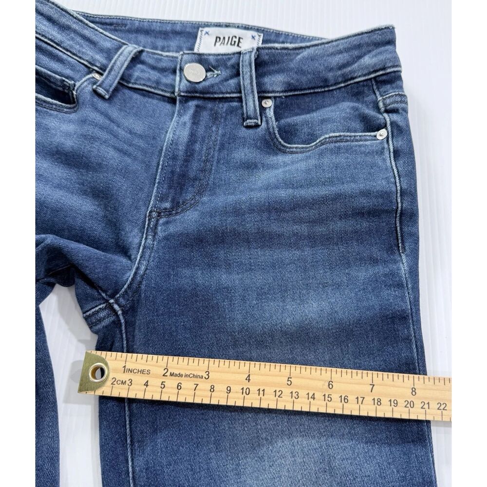 PAIGE Amber Straight Ankle Jeans Distressed Choppy Hem Womens 23 (Fit 24x27.5) - Picture 6 of 9